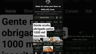 gente muito obrigado pelos 1000 mio inscritos.