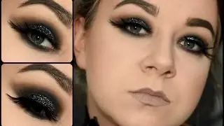 Crazy Black Glitter & Feather Smokey Eye!