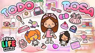 🌈💖 24 horas TODO ROSA🌸🕒Los objetos más aesthetic🍭👗de COLOR ROSA en TOCA BOCA con ANI y ONA