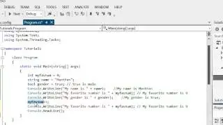 C# Tutorial - Variables - Session 2