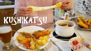 Grocery at Asian store • Kushikatsu Deep fried skewers • Taiyaki