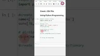 Create CSV File Using Python | Infoanil | Python Shorts | #shorts #pythonprogramming #datascience