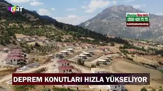 Depremde dev kayaların yuvarlandığı köyde deprem konutları yükseliyor.