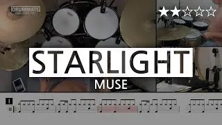 [Lv.05] Starlight - Muse  (★★☆☆☆) Pop Drum Cover (Score, Lessons, Tutorial) | DRUMMATE