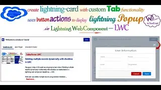 Create lightning-card tab functionality with button action to display modal popupp in Salesforce LWC