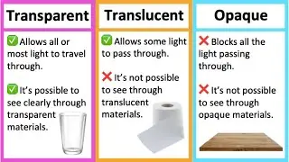 Transparent, Translucent & Opaque materials 🤔 | What's the difference? | Learn with examples