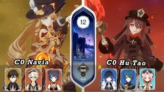 C0 Navia & C0 Hu Tao Double Hydro | Spiral Abyss 4.4 | Genshin Impact - NO RESETS