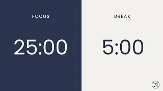 25/5 Pomodoro Timer | 4 x 25 min | Focus | Study | Reflection | Productivity