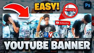 Photoshop Tutorial: How To Make A IRL YouTube Banner/Channel Art! Easy IRL YouTube Banner Tutorial!