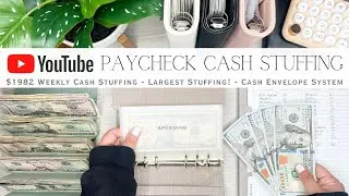 YouTube Paycheck Cash Stuffing $1982 | Weekly Cash Stuffing | Cash Envelope System | Sinking Funds