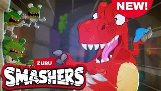 Smashers vs. Alien Slimers!  Race to Escape the Underground Tunnels🦖 | Dinosaur Cartoons For Kids