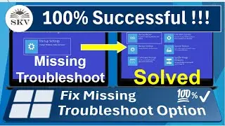 How to Enable Missing Troubleshoot Options on Windows 10_11 Advanced Recovery Option | Troubleshoot