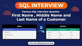 Famous SQL Interview Question | First Name , Middle Name and Last Name of a Customer #sqltutorial