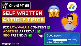 ChatGPT AI Se Self Written Content 😍 Easy Google AdSense Approval ✅