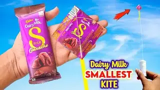 Dairymilk Silk SMALLEST Kite , chocolate wrapper kite making , most expensive and smallest kite