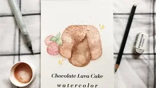 Chocolate Lava Cake Watercolor TIMELAPSE! by salmanarulita