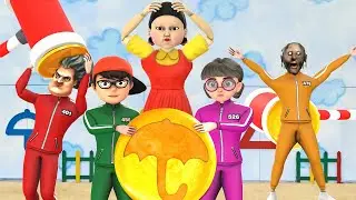 Scary Teacher 3D vs Squid Game Face Lava Crossing Park over 5 Times Challenge Miss T vs Tani Win