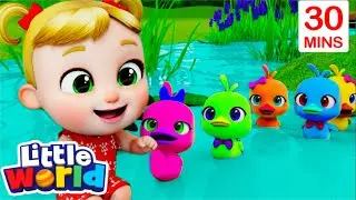 Five Little Ducks | Little World Kids Songs & Nursery Rhymes | Colors for Kids
