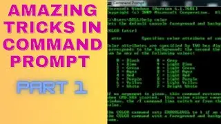 Amazing tricks for cmd prompt    (part -1)