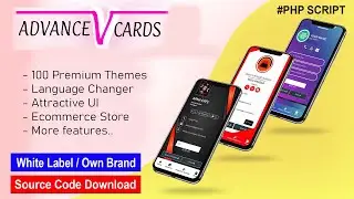 Advance Digital Business Card Script - 100 Premium themes, Digital Visiting card Script Php Code