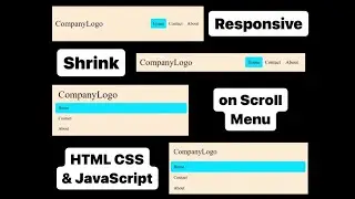 Responsive Shrink on Scroll Menu with HTML CSS and JavaScript