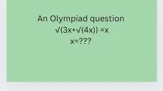 solve for x: An Olympiad question