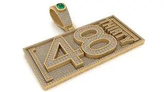 Custom made 3d HipHop Diamond Jewelry Pendant 48 THIRTY Design