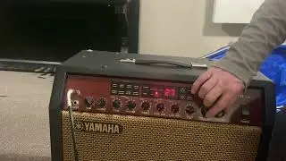 Yamaha Dg80 guitar amp for sale with in depth demo of sounds and features.￼