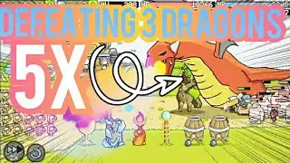 Defeating 3 Dragon 5x - Grow Castle