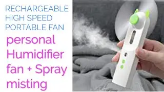 Rechargeable High-Speed Portable Small Home Table Fan,Desk Table Fan for Kitchen Fan + Spray Misting