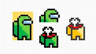How to draw Among us pixel