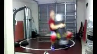 Wrestling conditioning drill with heavy bag #shorts #shortvideo