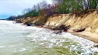 Зеленоградск 2025. Смыло ПЛЯЖ. Балтийское море штормит.