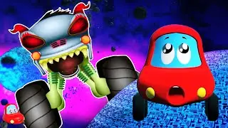 Lost In Space with Little Red Car, Haunted House Monster Truck Cartoon Show for Kids