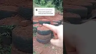 Terrazas con cauchos para nivelar terreno.