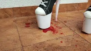 White platform boots vs glass