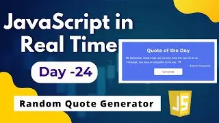 Random quote generator using JavaScript  | Random quote generator API |Random quote generator