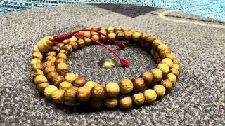 Чётки из дуба, 108 бусин, d~6 мм, L~34 см, просочені захисним складом, четки, мала, mala, rosari