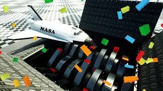 Shredding Huge Lego Plains, Shuttle And Helicopters | Brick Rigs