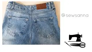 How to downsize jeans in the waist👖 Как уменьшить джинсы в талии сзади.