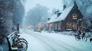Serene Snowfall: Peaceful Winter Ambience with Soft Winds & Gentle Snowflakes for Sleep & Relaxation