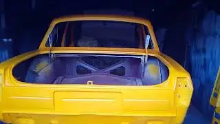 Покраска в гараже. Волга газ 24. Желтая база. Дефекты. ч2