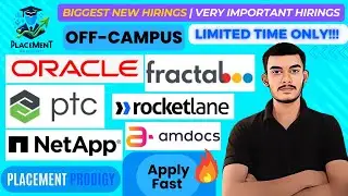 Biggest New Hirings | OFF Campus Drive | Amdocs, PTC, Oracle | 2024, 2023 Batch | Jobs