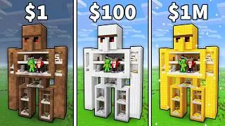 JJ and Mikey: From POOR To RICH Golem Base in Minecraft...