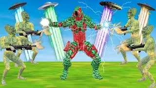 जादुई टरबूज रोबोट और बडा एलियन रोबोट लढाई Watermelon Robot Vs Alien Hindi Kahaniya Robot Wala Cartoo