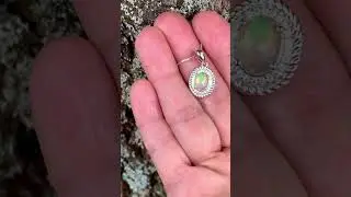 Серебряный кулон с опалом + цепочка