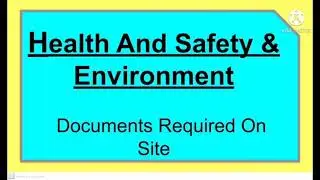 HEALTH & SAFETY IMPORTANT RECORD DOCUMENTS