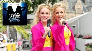 Ylva & Linda performing Hello! We are twins at summer party