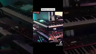 Composing a new song at my studio in Palma Mallorca