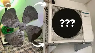 16" Sanyo Industrial Exhaust Fan's Propeller Test on Panasonic Inverter AC Condensing Unit